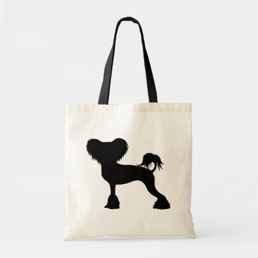 Chinees Crested Silhouette | Crestie Dog Tote Bag (Voorkant)