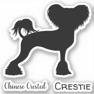 Chinees Crested Silhouette Sticker