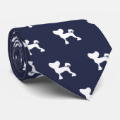 Chinees Crested Silhouettes Crestie Dogs Patroon Stropdas (Opgerold)