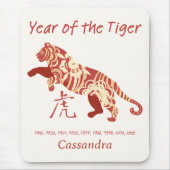 Chinees dierenriemjaar van de tijger dierenbord muismat (Voorkant)