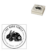 Chinees dierenriemkonijn | Achternaam Retouradres Rubberstempel (Gestempeld)