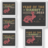 Chinees dierjaar konijn 2023 sticker (Voorkant)