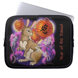 Chinees dierjaar konijn laptop sleeve
