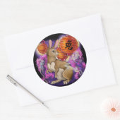 Chinees dierjaar konijn ronde sticker (Envelop)