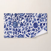 Chinees Donker marine blauw bloemmotief op wit Bad Handdoek (Handdoek)