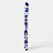 Chinees Donker marine blauw bloemmotief op wit iPhone Hoesje (Rechterkant)