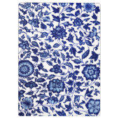 Chinees Donker marine blauw bloemmotief op wit Klembord (Achterkant)