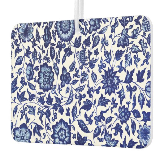 Chinees Donker marine blauw bloemmotief op wit Luchtverfrisser (Links)