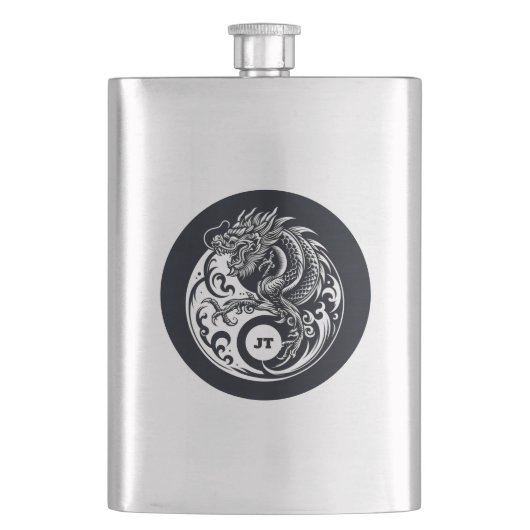 Chinees draak in zwart-wit gepersonaliseerd flacon (Voorkant)