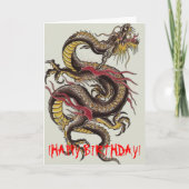 Chinees-draak-zwart, !GELUKKIGE VERJAARDAG! Kaart (Voorkant)