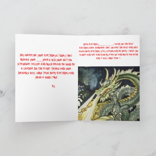 Chinees-draak-zwart, !GELUKKIGE VERJAARDAG! Kaart (Binnen)