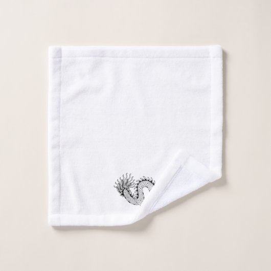 Chinees Dragon Black White Bad Handdoek (Wasdoekje)
