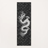 Chinees Dragon Black White Yogamat (Voorkant)