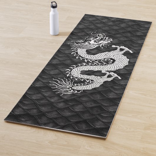 Chinees Dragon Black White Yogamat (In situ)