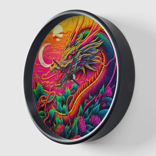 Chinees dragon Colorful Neon Design (Hoek)