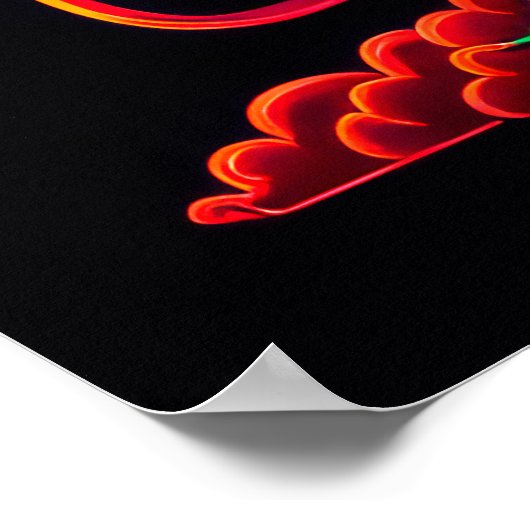 Chinees dragon Colorful Neon Design Poster (Hoek)