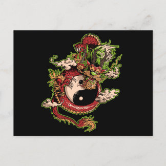 Chinees Dragon en Yin-Yang Symbool Briefkaart