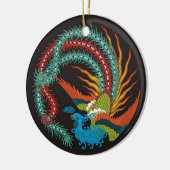 "Chinees dragon-Peacock ontworpen Ornament" Keramisch Ornament (Links)