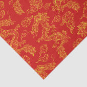 Chinees Dragon Red en Gold Theme Tissuepapier (Detail)
