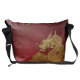 Chinees dragon Red Gold Messenger Bag (Achterkant)