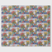 Chinees dragon Tegel Art Colorful Wrapping Paper Cadeaupapier (Vlak)