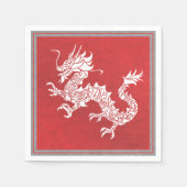  Chinees Dragon Tribal Embleem Rood Servet (Voorkant)