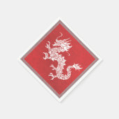  Chinees Dragon Tribal Embleem Rood Servet (Hoek)