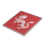Chinees dragon Tribal Emblem Red Tegeltje (Zijkant)