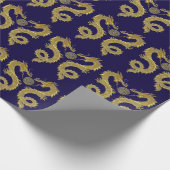Chinees Dragons welvaart-symbool Uw kleur Cadeaupapier (Hoek)