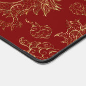 Chinees Drakengoud en Donkerrood Bureaumat (Hoek)