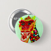 Chinees drakenhoofd ronde button 5,7 cm (Voorkant /achterkant)