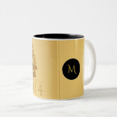 Chinees Drakenjaar 2024 Elegant Monogram 2TMug Tweekleurige Koffiemok (Voorkant rechts)