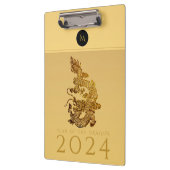 Chinees Drakenjaar 2024 Elegant Monogram CB Klembord (Links)