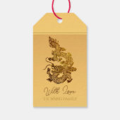 Chinees Drakenjaar 2024 Elegant Monogram GTAG Cadeaulabel (Achterkant)