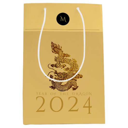 Chinees Drakenjaar 2024 Elegant Monogram MGB Medium Cadeauzakje (Voorkant)