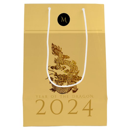 Chinees Drakenjaar 2024 Elegant Monogram MGB Medium Cadeauzakje (Achterkant)