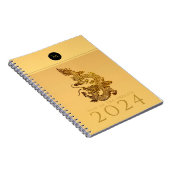 Chinees Drakenjaar 2024 Elegant Monogram N Notitieboek (Rechterzijde)