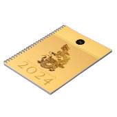 Chinees Drakenjaar 2024 Elegant Monogram N Notitieboek (Linkerzijde)
