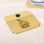 Chinees Drakenjaar 2024 Elegant Monogram PapC Kartonnen Onderzetters (Gekanteld)