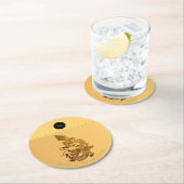 Chinees Drakenjaar 2024 Elegant Monogram RPapC Ronde Kartonnen Onderzetter (Insitu)