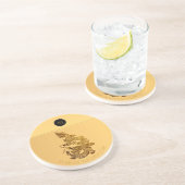 Chinees Drakenjaar 2024 Elegant Monogram RSC Zandsteen Onderzetter (Zijkant)