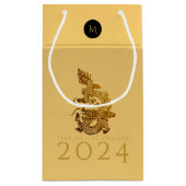 Chinees Drakenjaar 2024 Elegant Monogram SGB Klein Cadeauzakje (Achterkant)