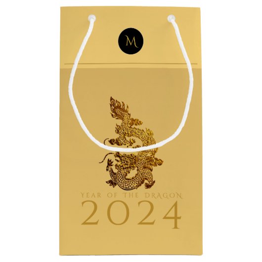 Chinees Drakenjaar 2024 Elegant Monogram SGB Klein Cadeauzakje (Achterkant)