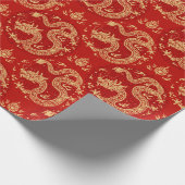 Chinees drakenpatroon Maanjaar 2024 Cadeaupapier (Hoek)
