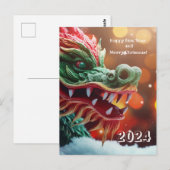 Chinees drakensymbool 2024 briefkaart (Voorkant / Achterkant)