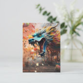 Chinees drakensymbool 2024 briefkaart (Staand voorkant)