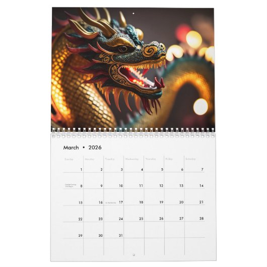 Chinees drakensymbool 2024 kalender (Mar 2026)