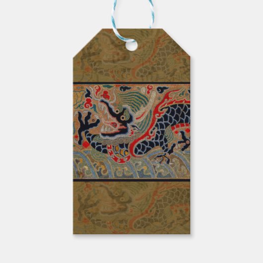 Chinees drakensymbool Antiek Aziatisch Cadeaulabel (Voorkant)