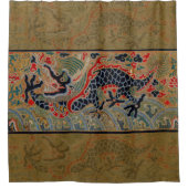 Chinees drakensymbool Antiek Aziatisch Douchegordijn (Voorkant)