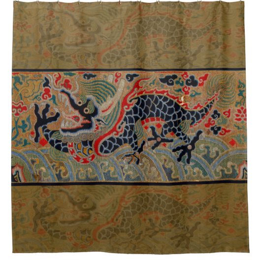 Chinees drakensymbool Antiek Aziatisch Douchegordijn (Voorkant)